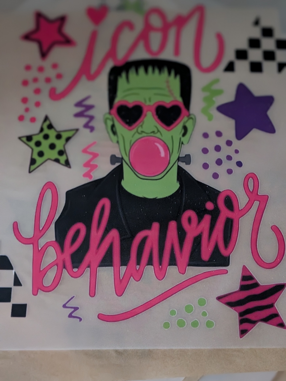 Gilded Intent Neon Pink, Black & Green "Behavior" Graphic Short Sleeve Tee